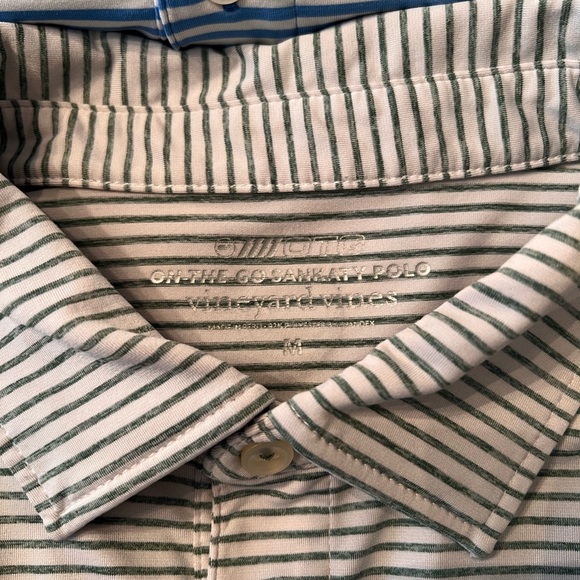 Vineyard Vines Green and White Striped Polo - Picture 2 of 3